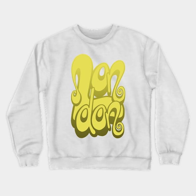 London lettering art - Meadowlark Yellow Crewneck Sweatshirt by BigNoseArt